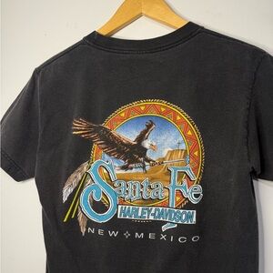 Harley Davidson Santa Fe New Mexico Black Graphic T-Shirt 1990’s Small